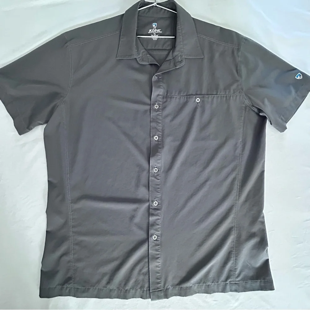 Kuhl Shirt Mens XL Gray Short Sleeve Button Up Outdoor Hiking Lightweight - Picture 8 of 8